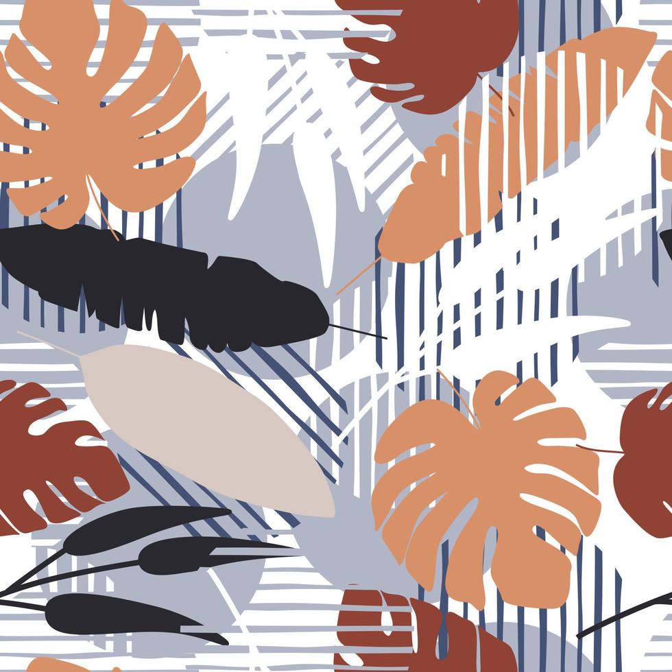 abstract tropisch patroon met exotische palmbladeren. botanisch blad vector