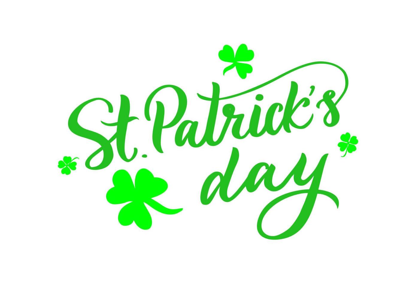 st patricks dag kalligrafische belettering citaat met klaver bladeren voor wenskaart, t-shirt print, festival banner, vakantie poster. vectorillustratie. groene kleur vector