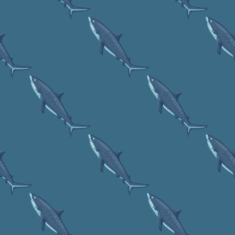 naadloze patroon tijgerhaai groenblauw achtergrond. getextureerd van zeevissen voor elk doel. vector