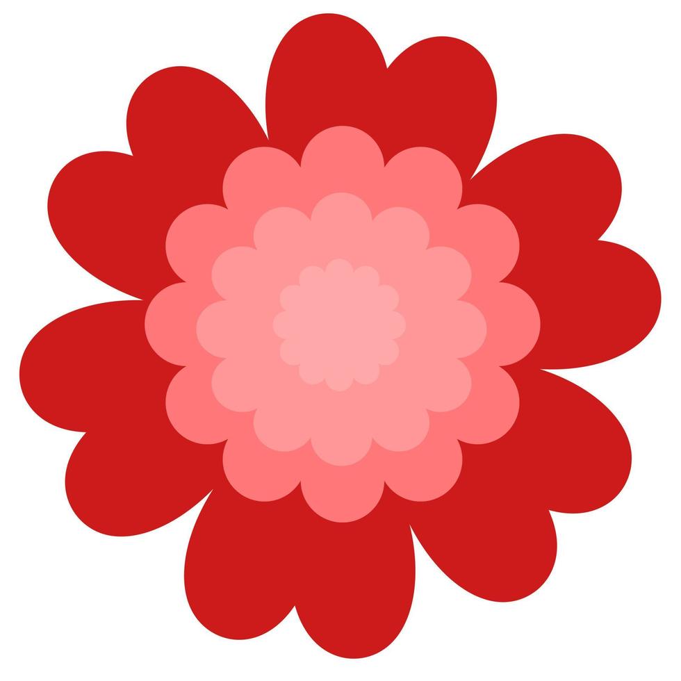 eenvoudige flat draw rode bloem. vector