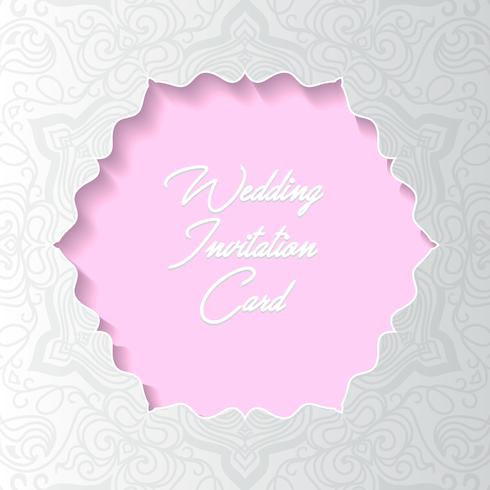 bruiloft uitnodigingskaart papier gesneden ontwerp vector