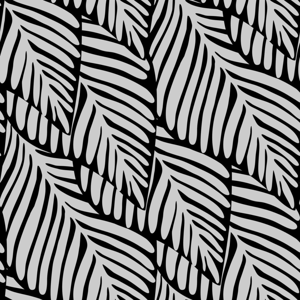 grijze kleuren jungle geometrische naadloze patroon. exotische plant. vector