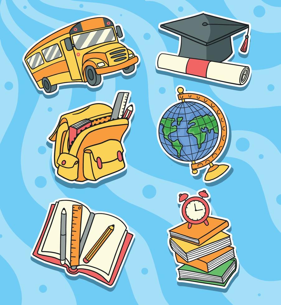 terug naar school stickerset vector