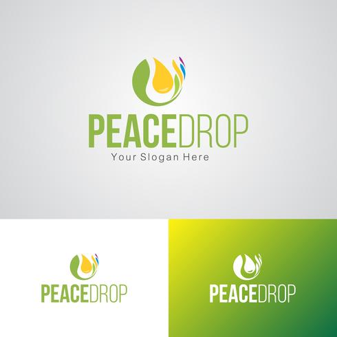 Creatieve vrede drop logo ontwerpsjabloon vector