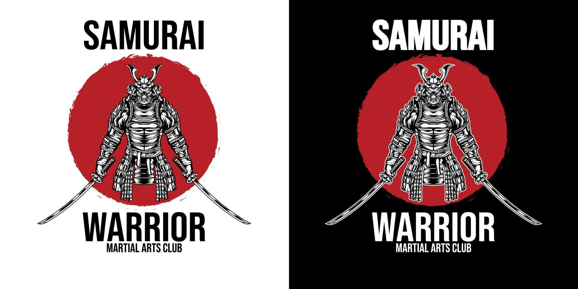 japanse samurai krijger vechtsportclub vector