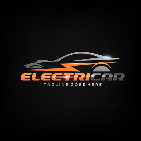 Logo elektrische auto vector