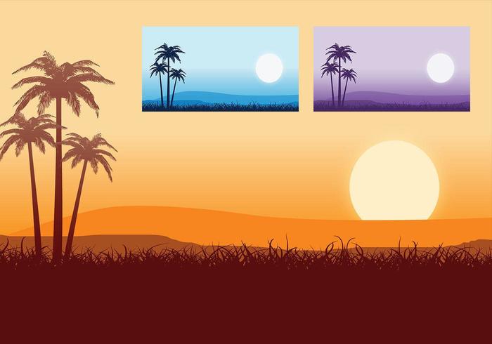 Tropische Sunset Vector Wallpaper
