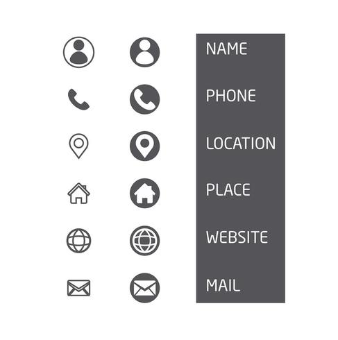 Visitekaartje Icon Set. Vector minimale symbolen. illustratie - Vector