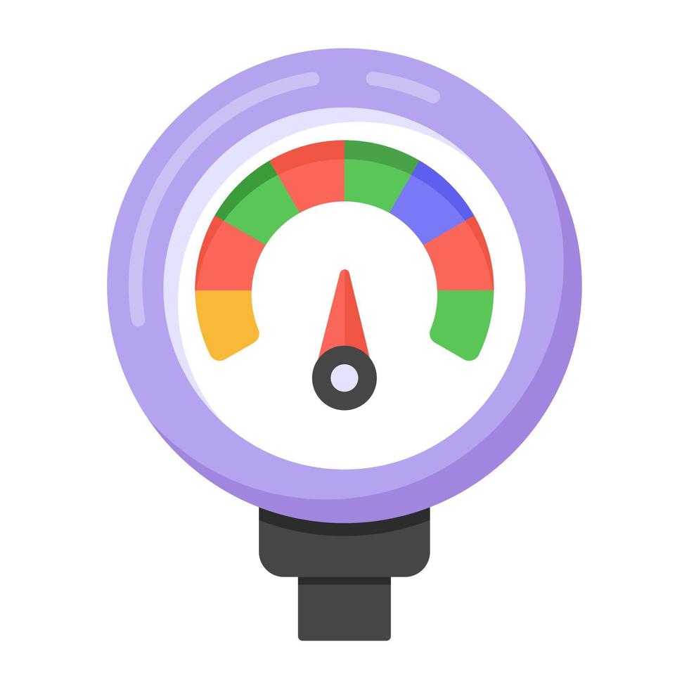 kilometerteller vlakke stijl bewerkbaar pictogram, auto snelheidsmeter vector