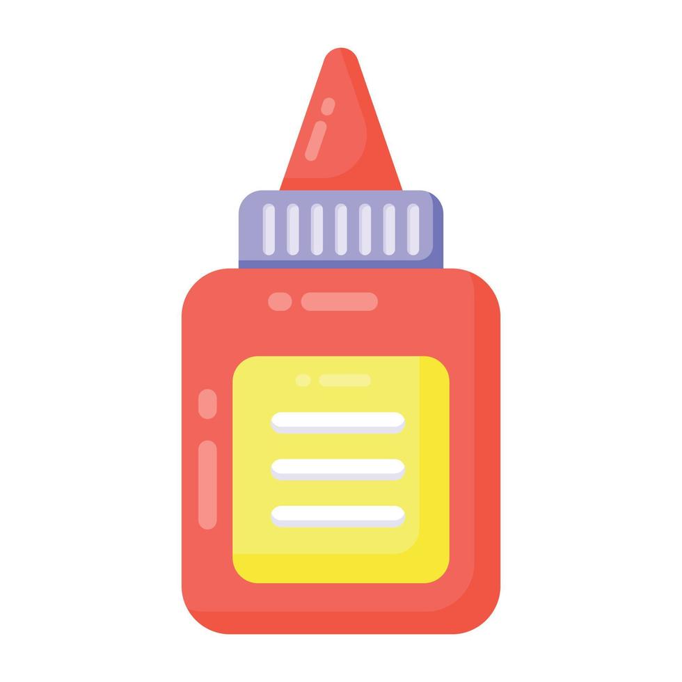 icoon van lijmfles, een kleverig briefpapier in moderne platte stijl vector