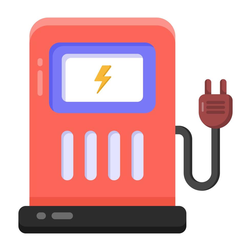 elektrische brandstofpomp plat pictogram, bewerkbare vector