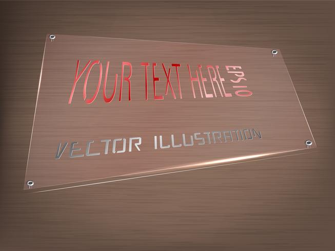 Acryl label LED-licht decoratie op het etiket. vector