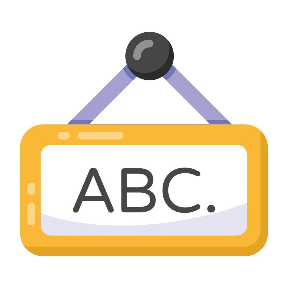 een icoon van het basisonderwijs, abc board flat design vector