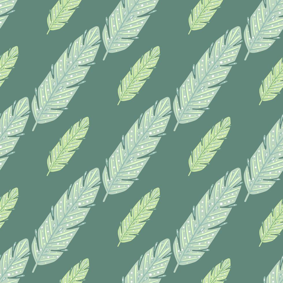 doodle veer naadloze doodle patroon voor print ontwerp in de hand getekende stijl. groene pastel decoratieve print. vector