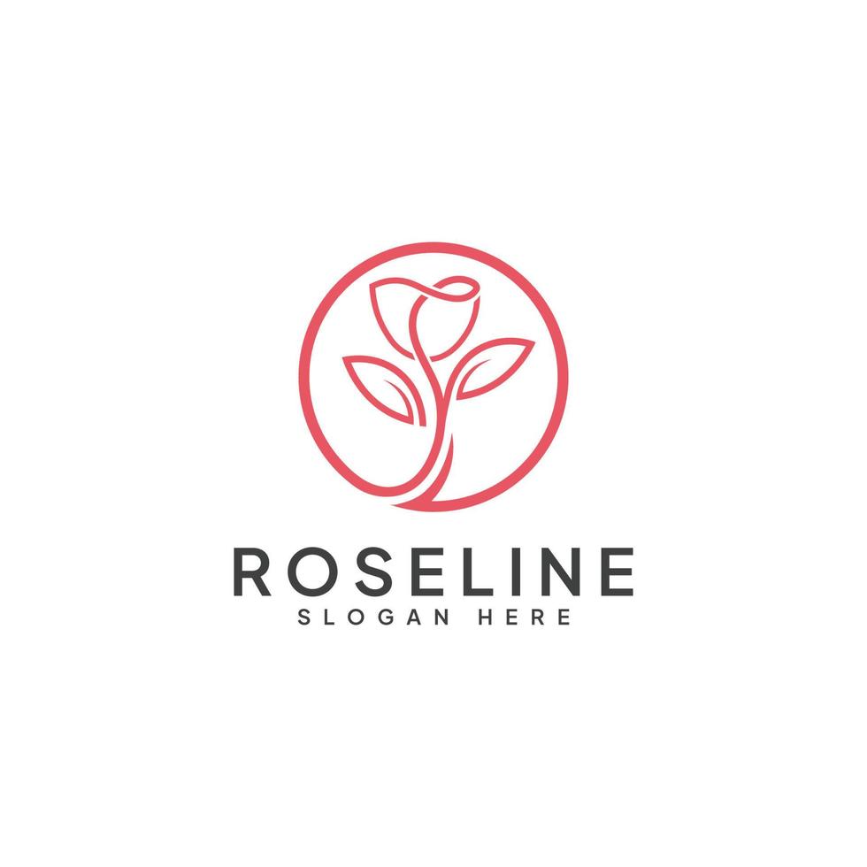 elegantie roseline logo vector met zeer fijne tekeningen.