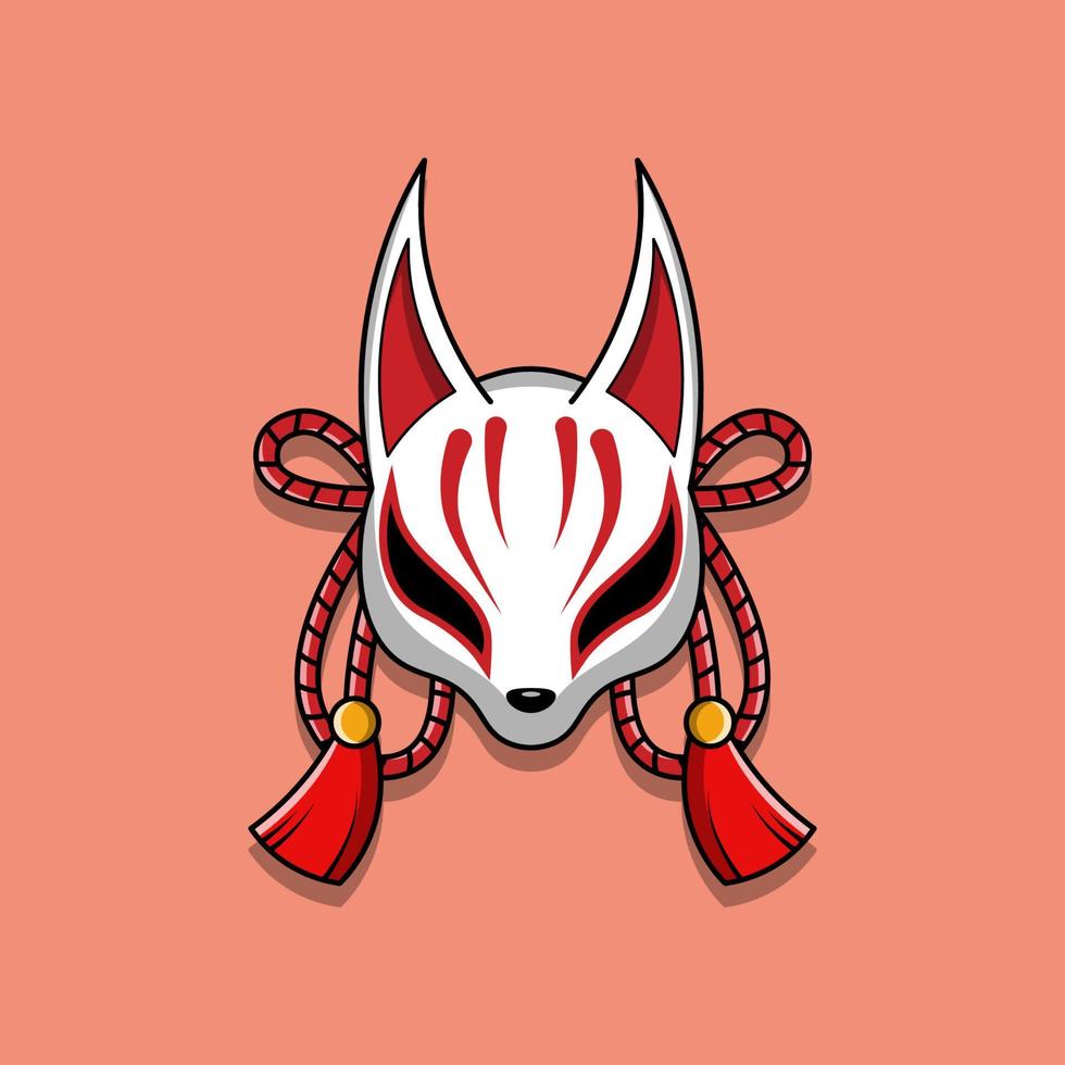 japans kitsune-masker, vectorillustratie eps.10 vector