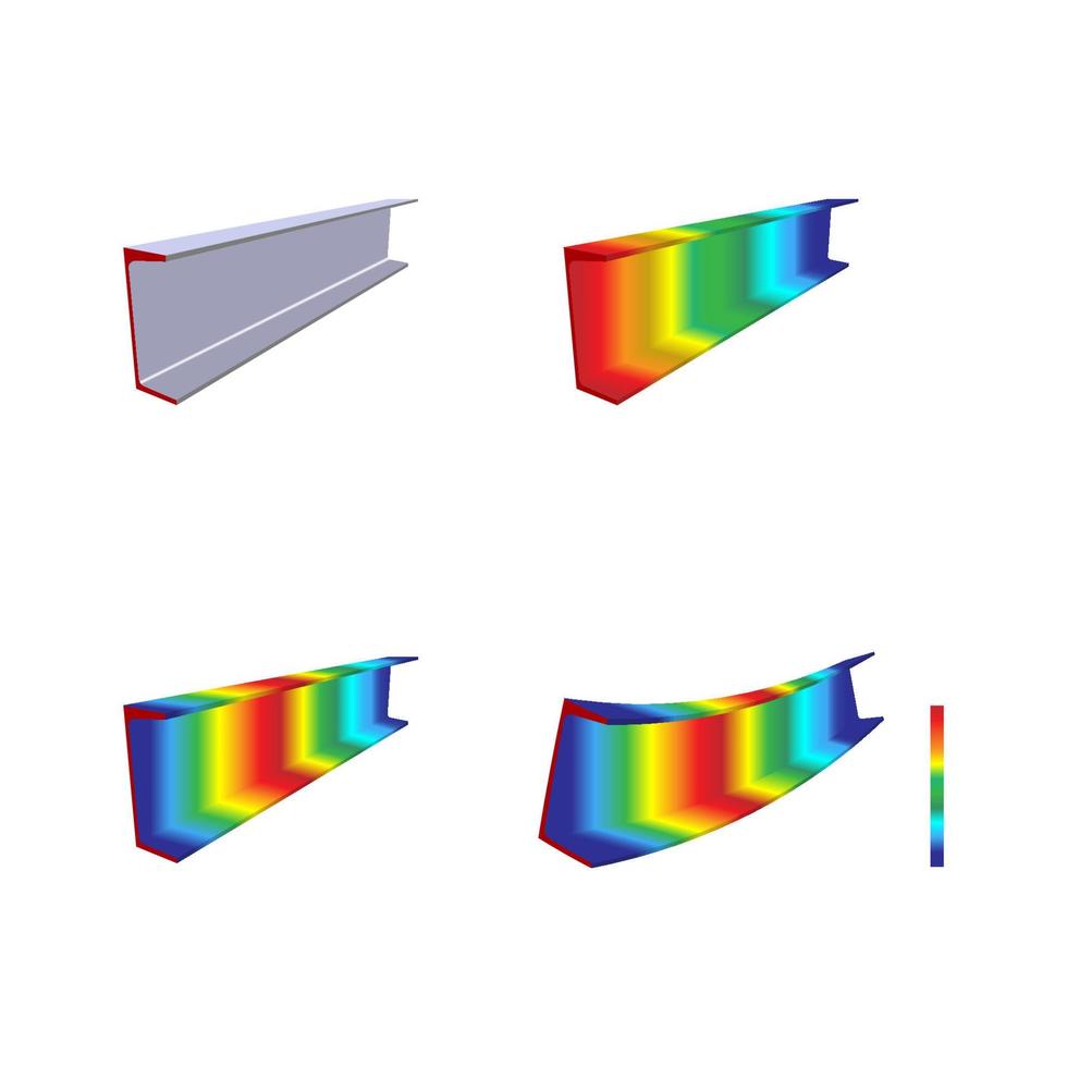 eindige elementenanalyse van staal, von mises stress, vectorillustratie eps.10 vector