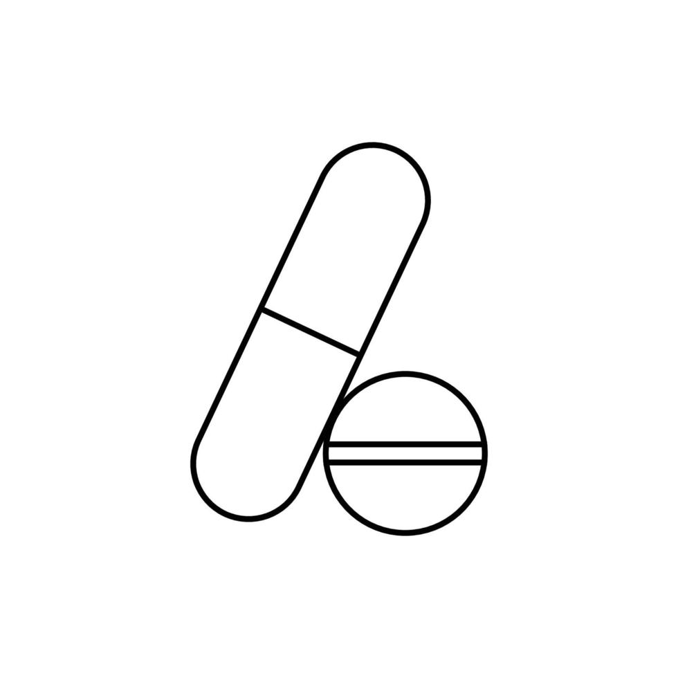 geneeskunde tablet en capsule overzicht pictogram illustratie op witte achtergrond geschikt voor geneeskunde, apotheek, behandeling icon vector