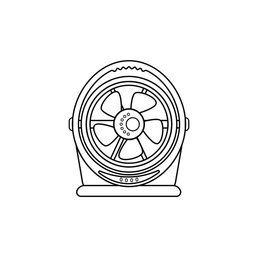 elektrische vloer ventilator ventilatie apparatuur overzicht pictogram geïsoleerd op een witte achtergrond vector