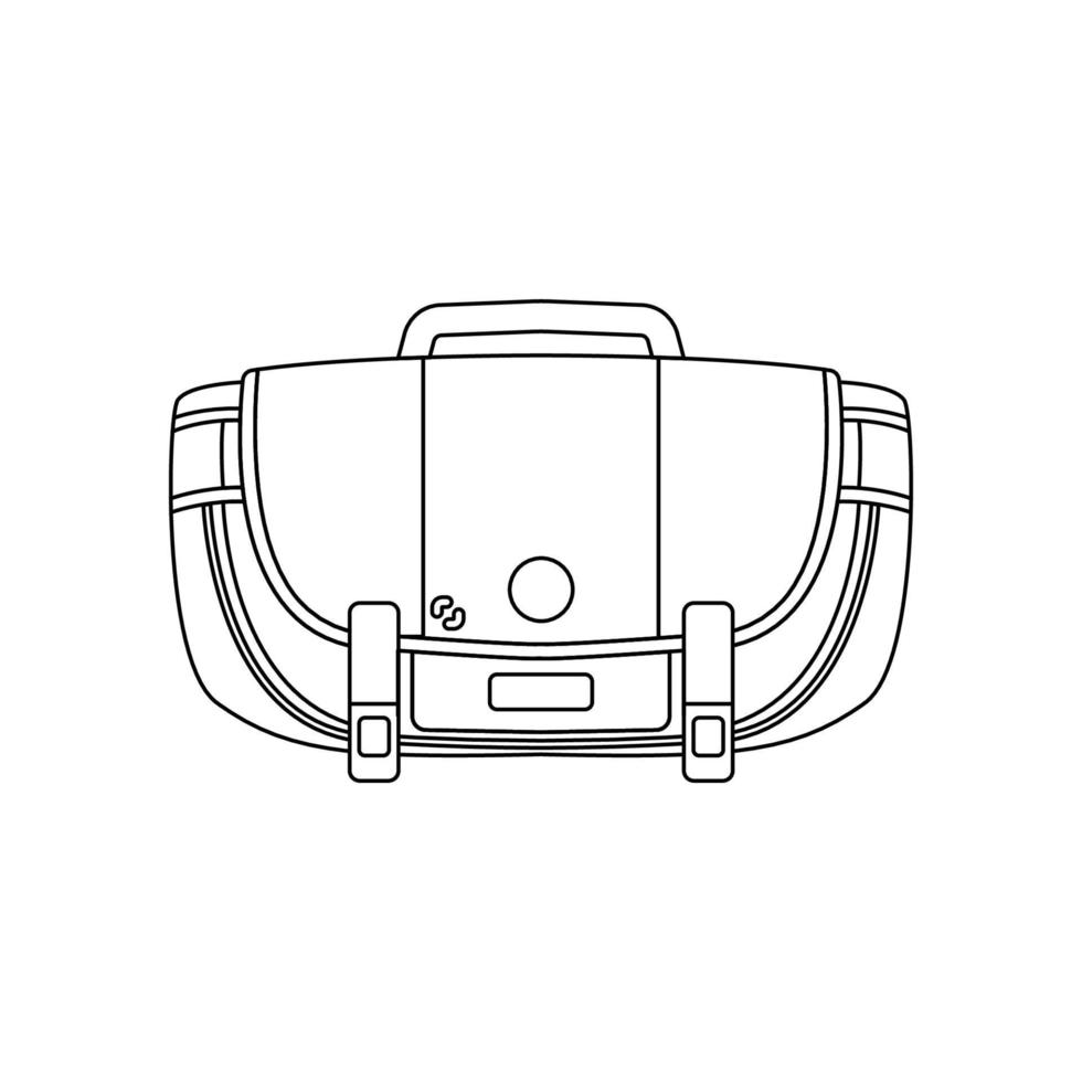 messenger bag overzicht pictogram illustratie op witte achtergrond vector