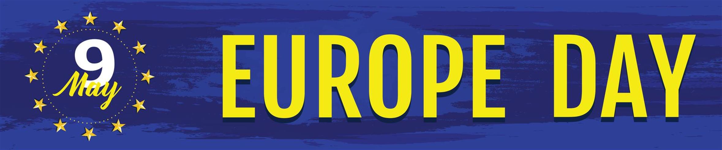 Europadag. Jaarlijkse feestdag in mei. Is de naam van twee jaarlijkse observatiedagen - 5 mei door de Raad van Europa en 9 mei door de Europese Unie. Poster, kaart, banner en achtergrond. Vector - Vector