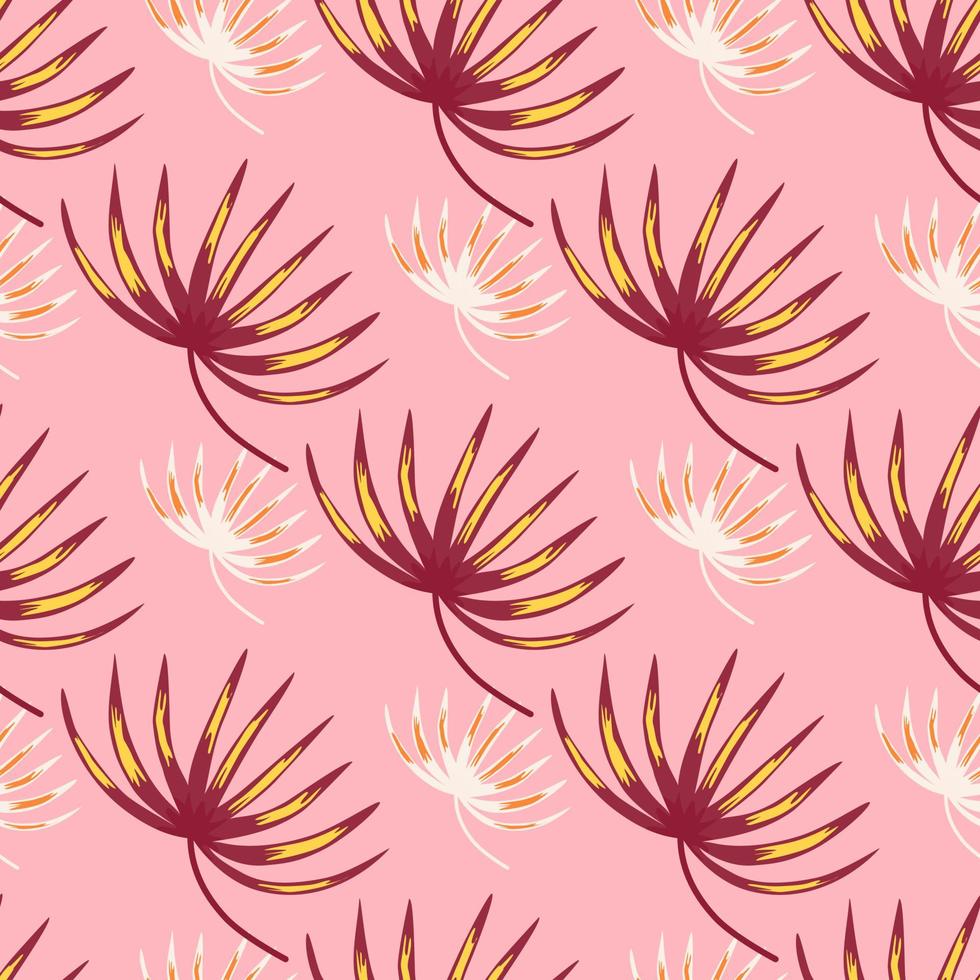 decoratief naadloos patroon in roze kleuren met vormen van doodle botanische bladeren. pastelkleurige achtergrond. vector