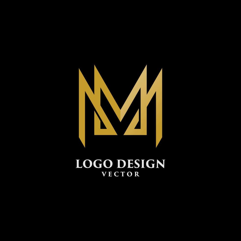 m-brief in logo-ontwerp in monogramstijl vector