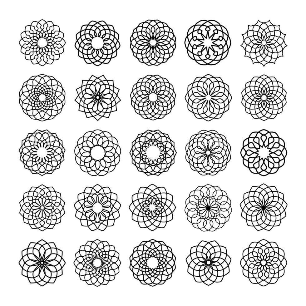 abstracte spirograaf ontwerpelement set vector