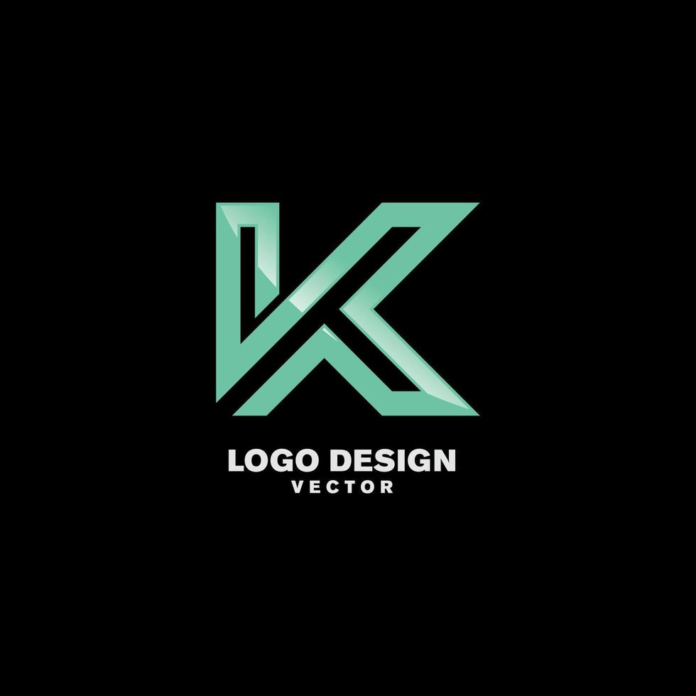 k brief logo sjabloon vector