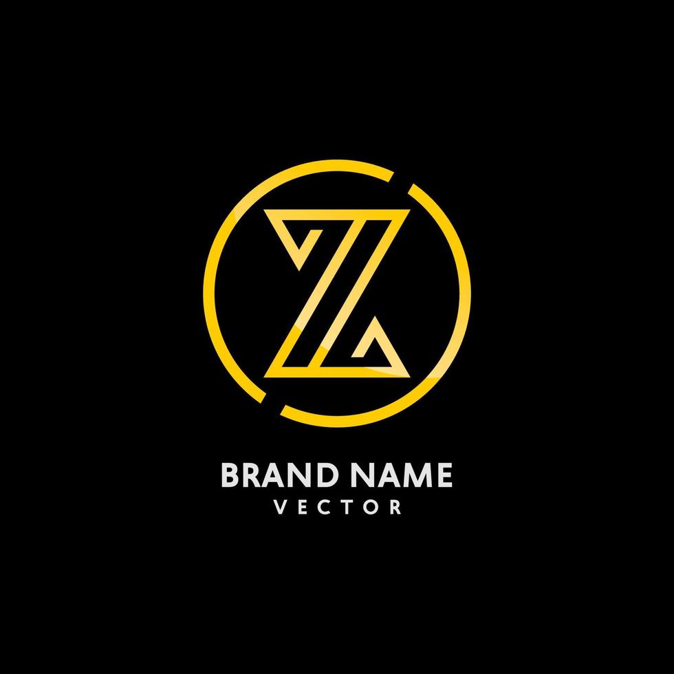 gouden monogram z letter logo ontwerp vector