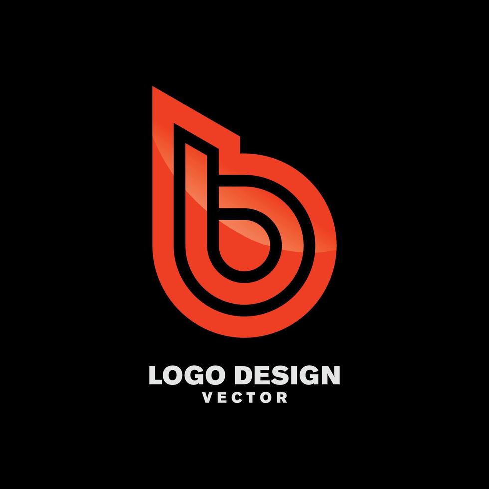 b brief logo ontwerp vector