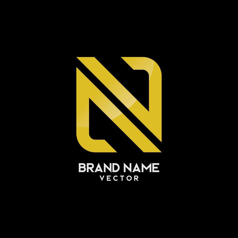 n letter gouden monogram logo vector