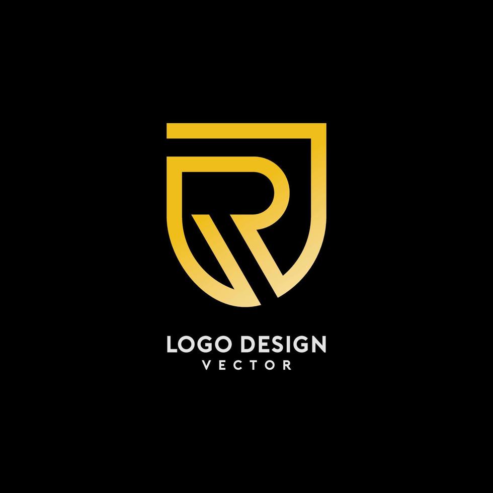 r brief logo ontwerp vector