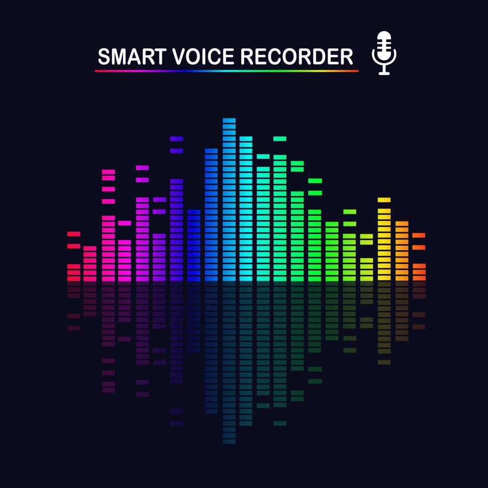 geluid audiogolf van equalizer. muziekfrequentie in kleurenspectrum. vector plat ontwerp