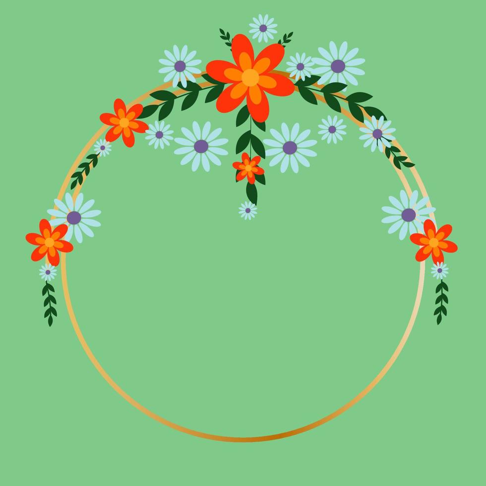 cirkel bloemen frame vector