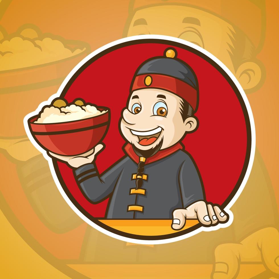 mascotte van de Chinese chef-kok vector