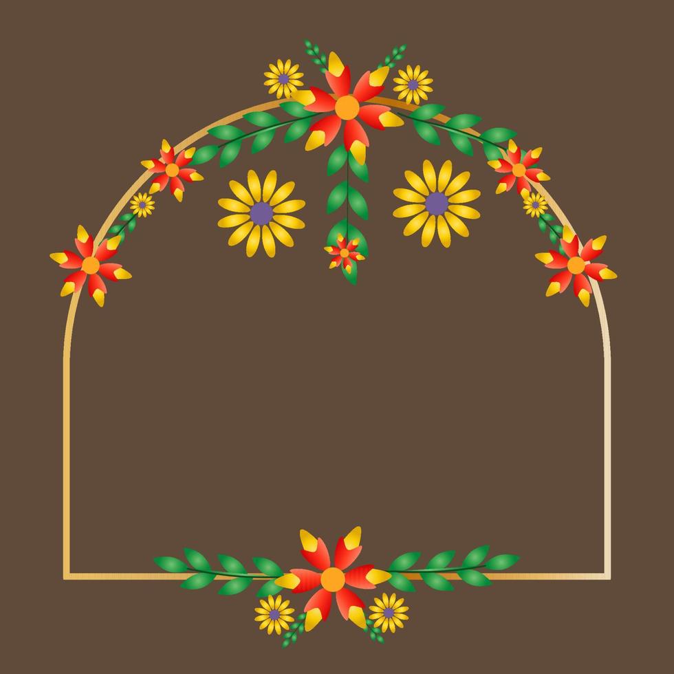 gekleurde bloemen frame vector