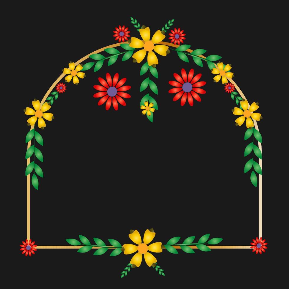 gekleurde bloemen frame vector