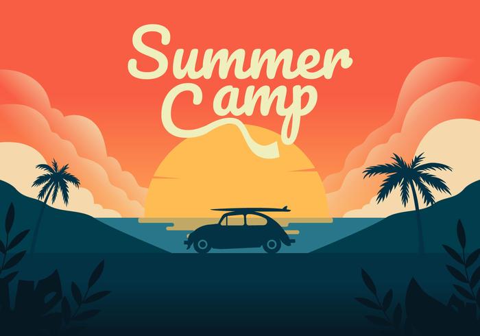 Sumer Camping Vector achtergrond illustratie