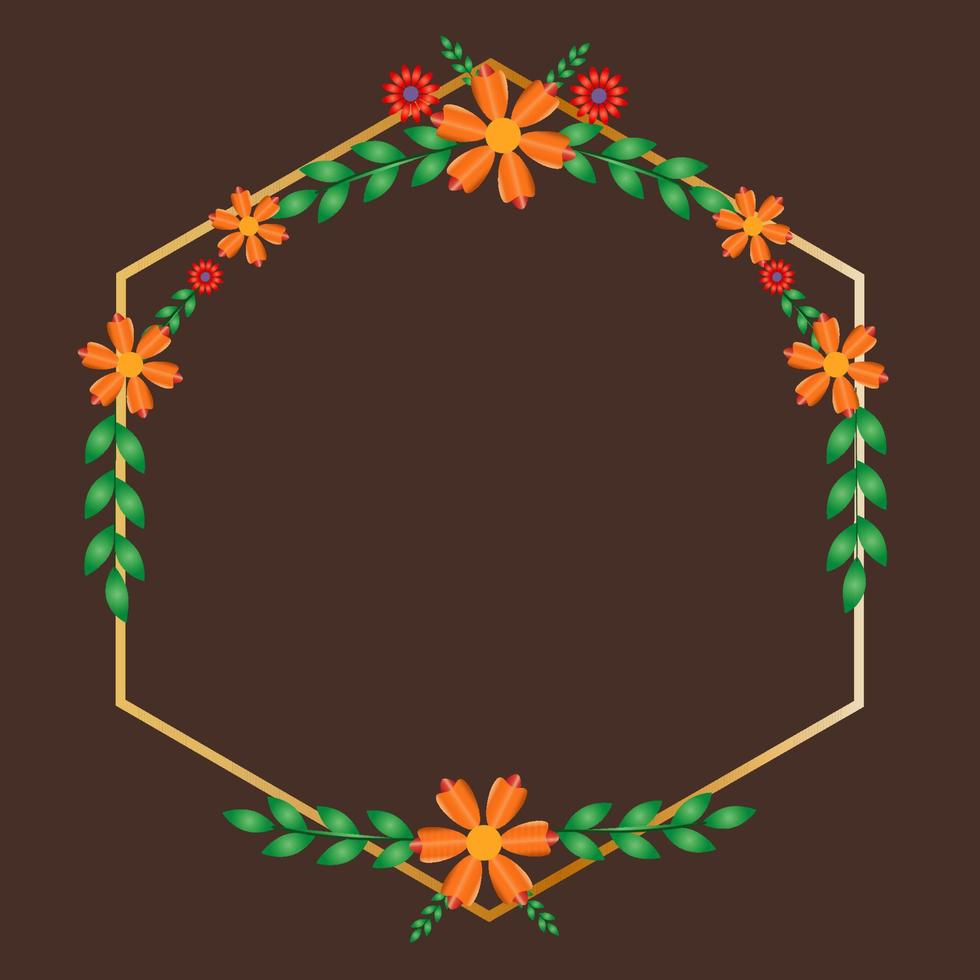 bloemen zeshoek frame vector