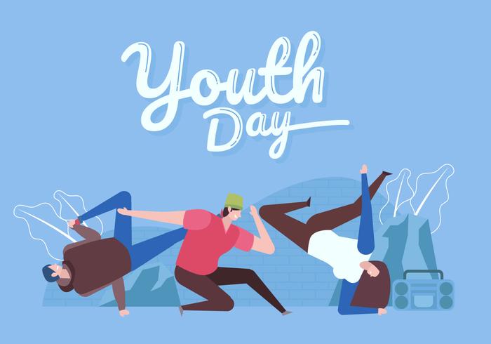 Viering International Youth Day Flat Vector