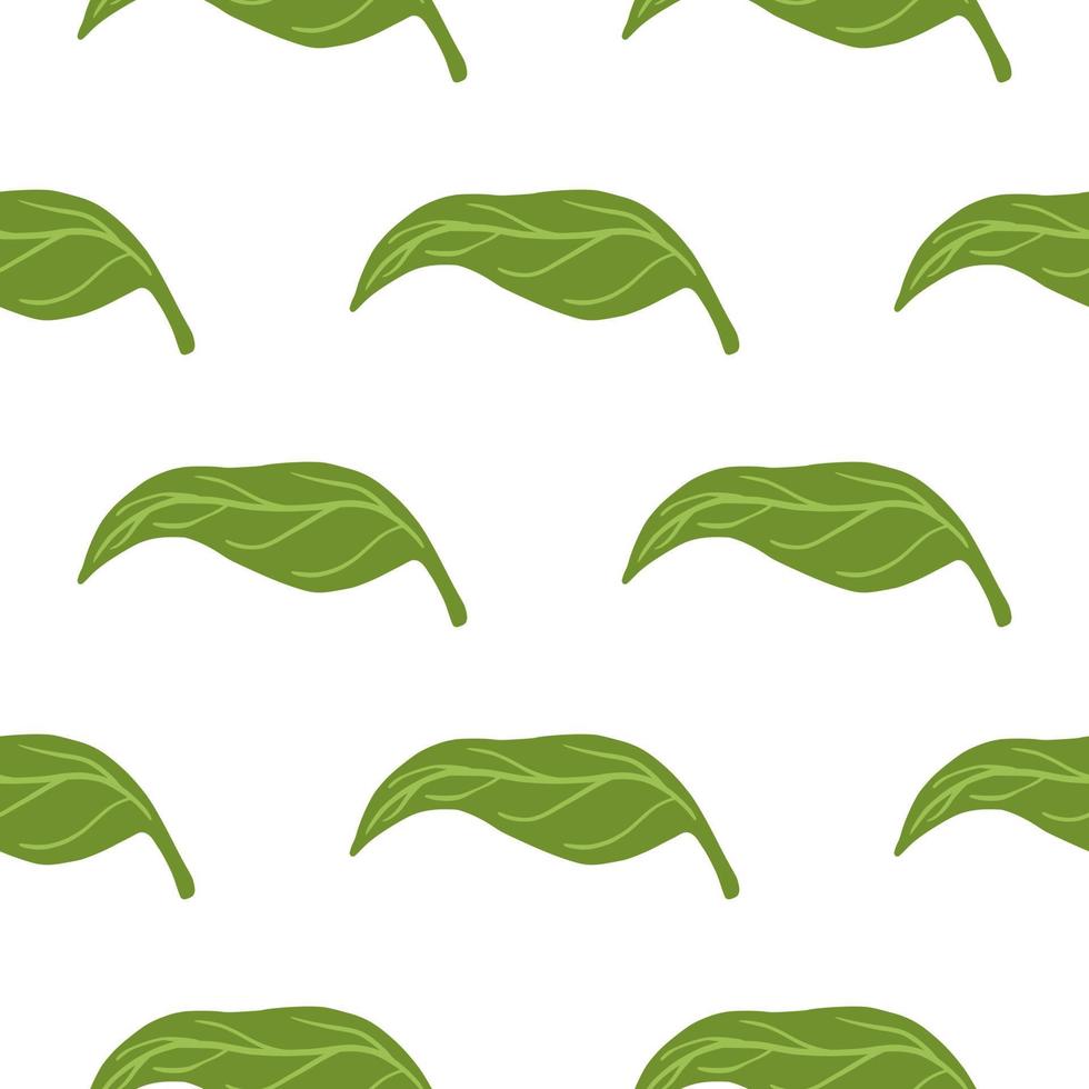 geïsoleerde naadloze patroon met groene bladeren tangerine ornament. groene hand getrokken plantkunde vormen. vector