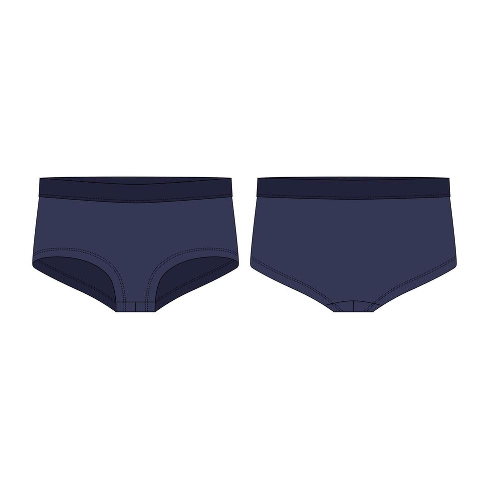 blauwe lingerie ondergoed voor meisjes geïsoleerd op een witte achtergrond. dames onderbroek. vector