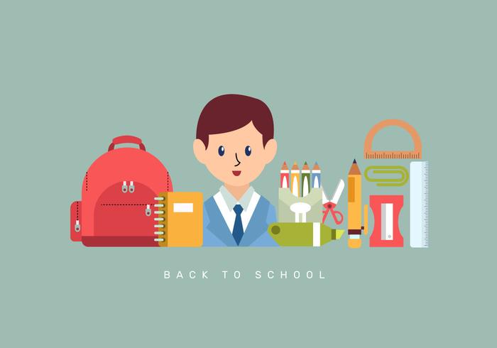 Terug naar school Essentials Vector Illustratie