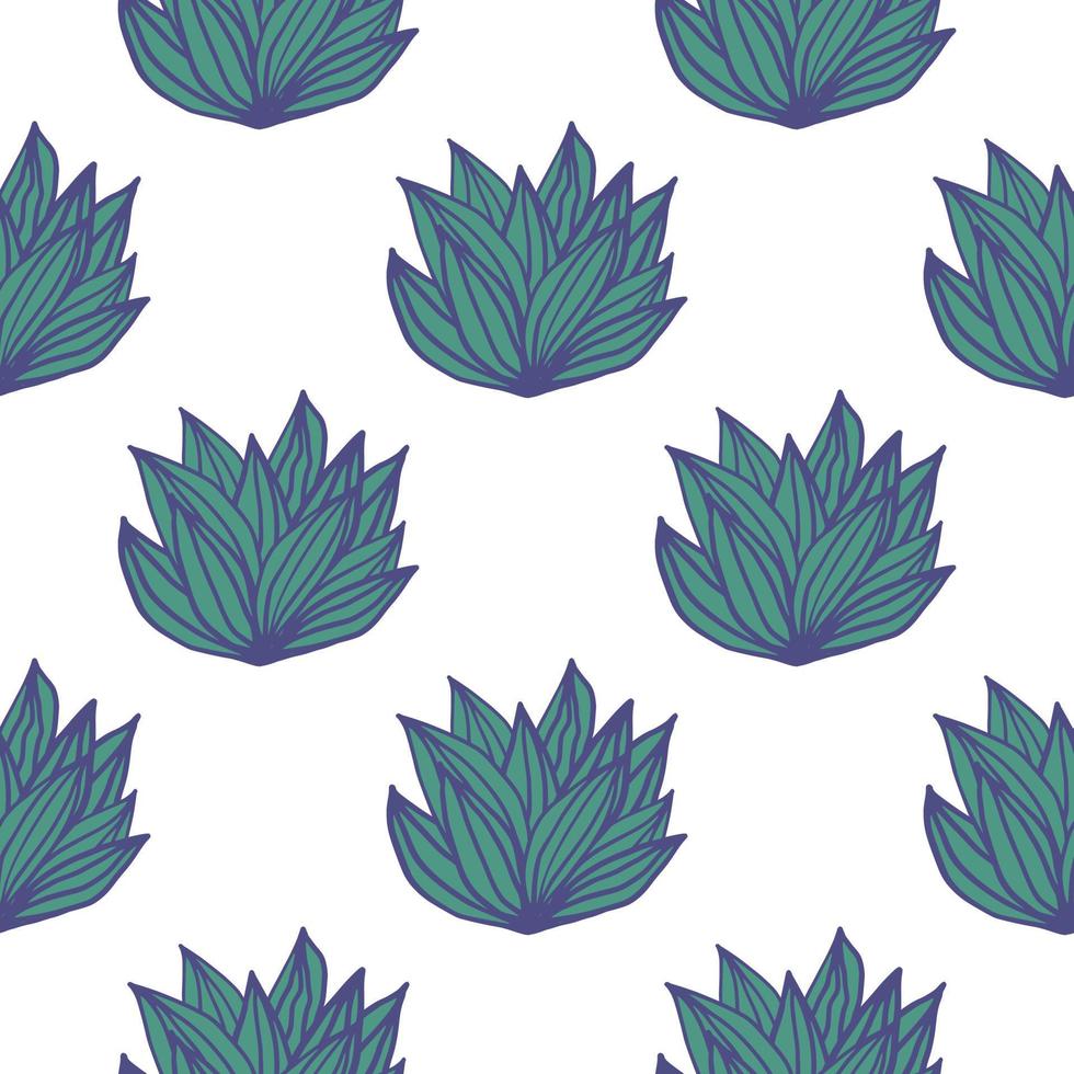 gebladerte bush geïsoleerd naadloos patroon met witte achtergrond. groene en blauwe bladeren. eenvoudige bloemenachtergrond. vector