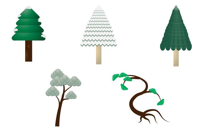 Tree Collection witte achtergrond vector