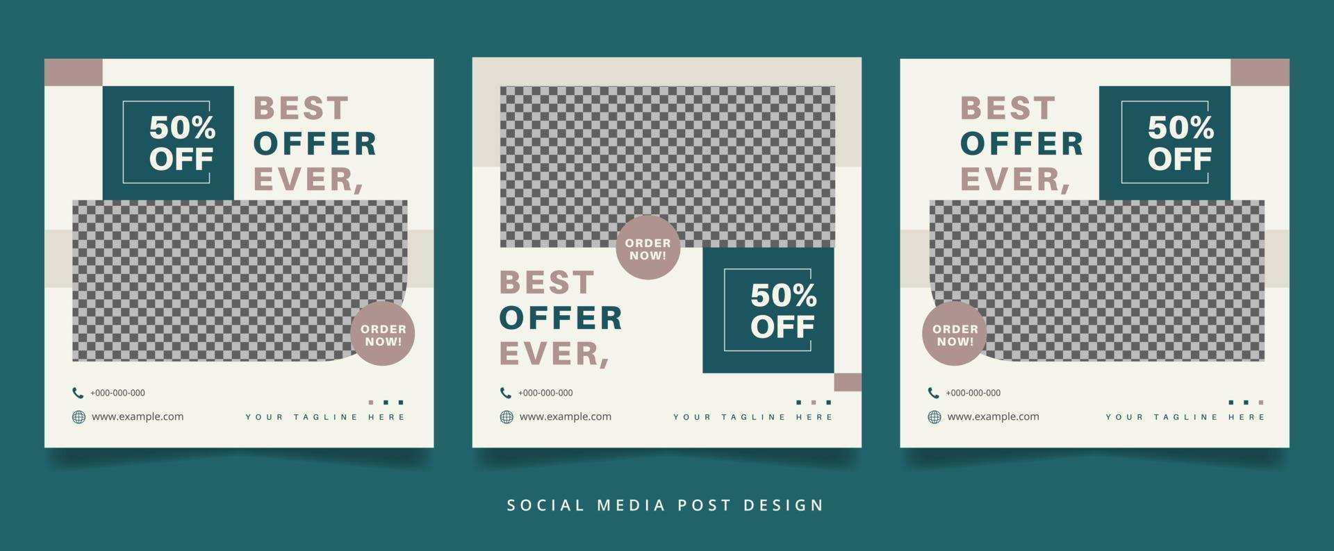 set minimalistische mode-flyer of banner voor sociale media vector