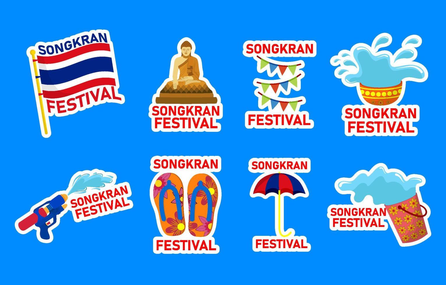 feest songkran sticker vector