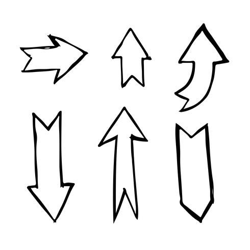 Hand getekend hart pictogram teken vector