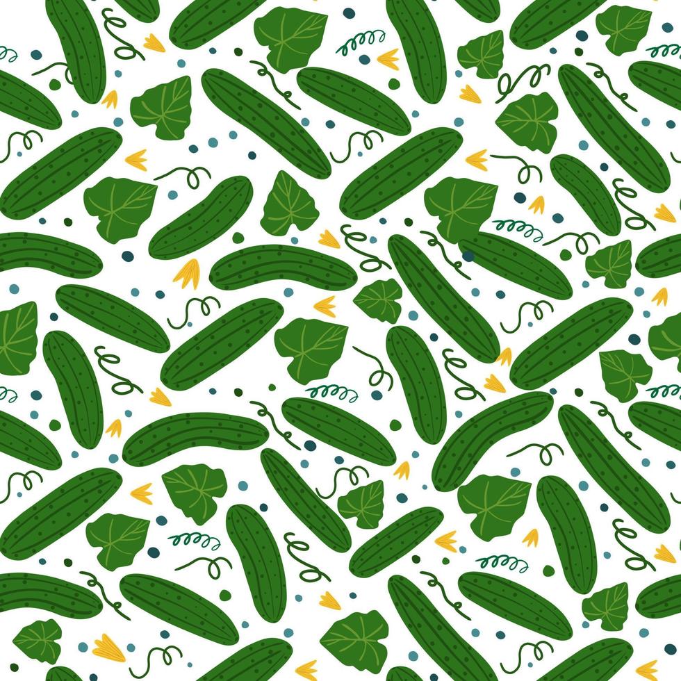 komkommer naadloze patroon. plantaardig behang. ontwerp voor stof, vector